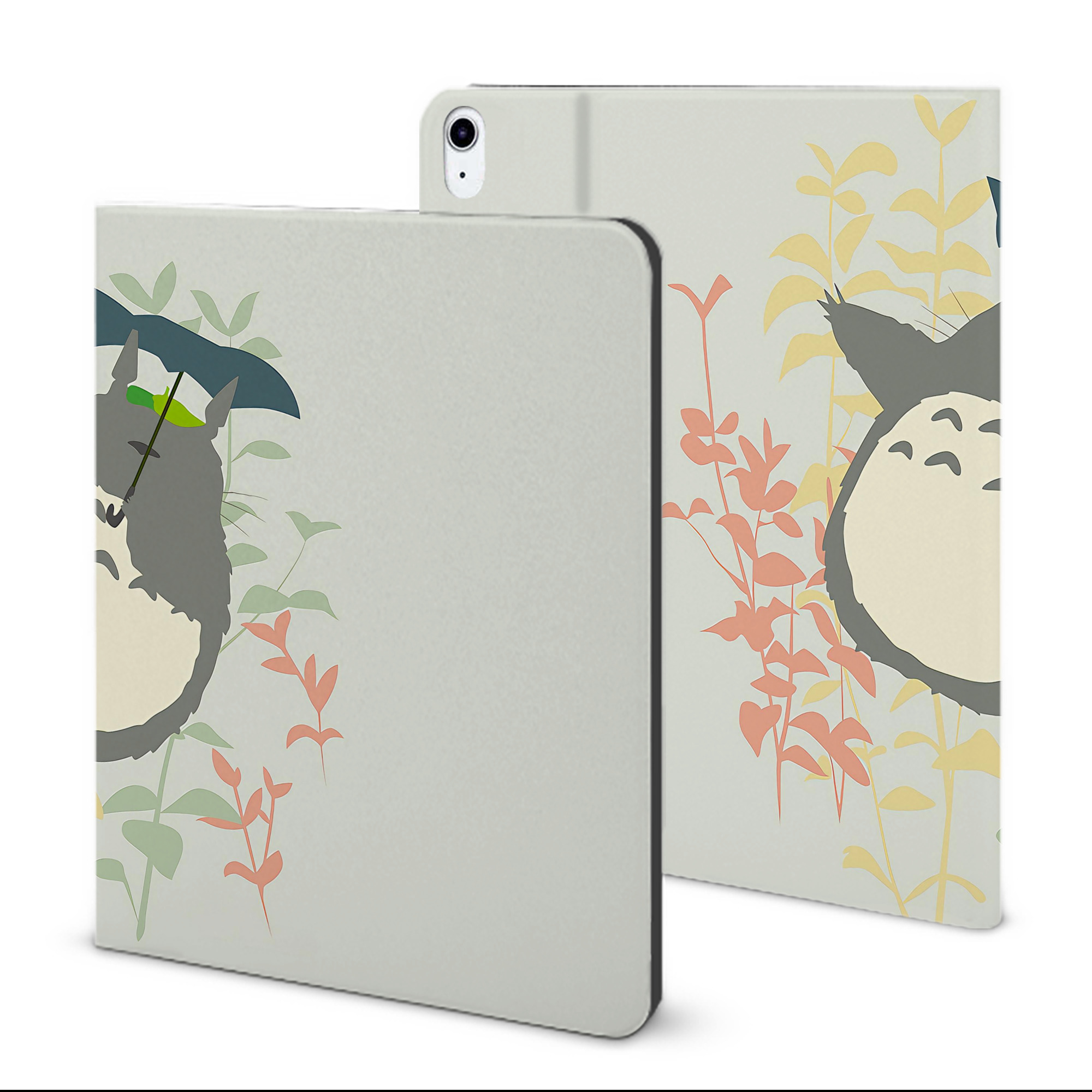（画像用） となりのトトロ 草壁メイ 草壁サツキ My Neighbor Totoro Satsuki Kusakabe Mei Kusakabe IPad ケース ブック型 PUレザー TPU 耐衝撃 軽量 薄型 ペン収納なし 全面保護 IPad 各モデル対応